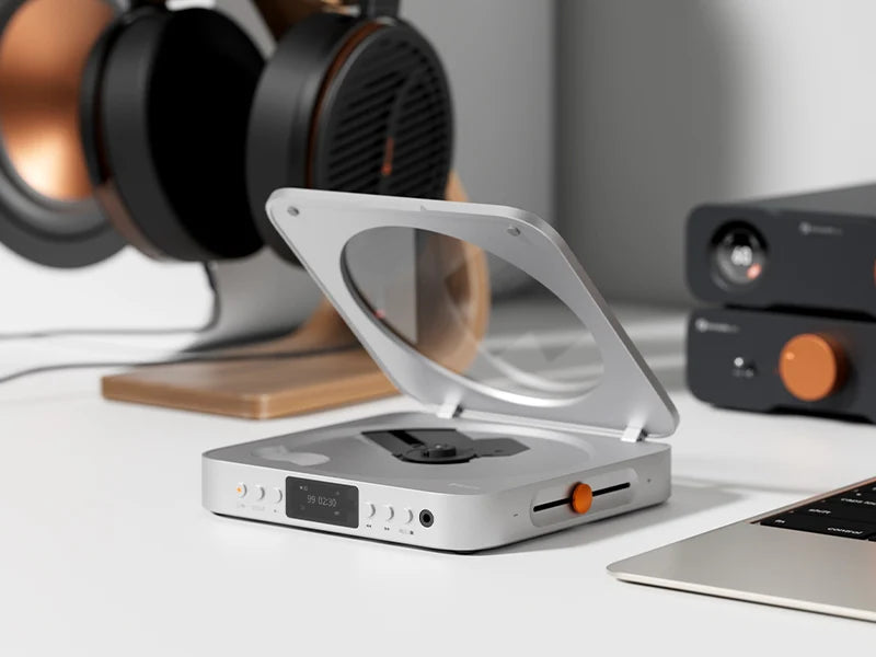 Reproductor de CD HiFi Fosi Audio Merak con DAC 3,5mm USB y Salida Óptica