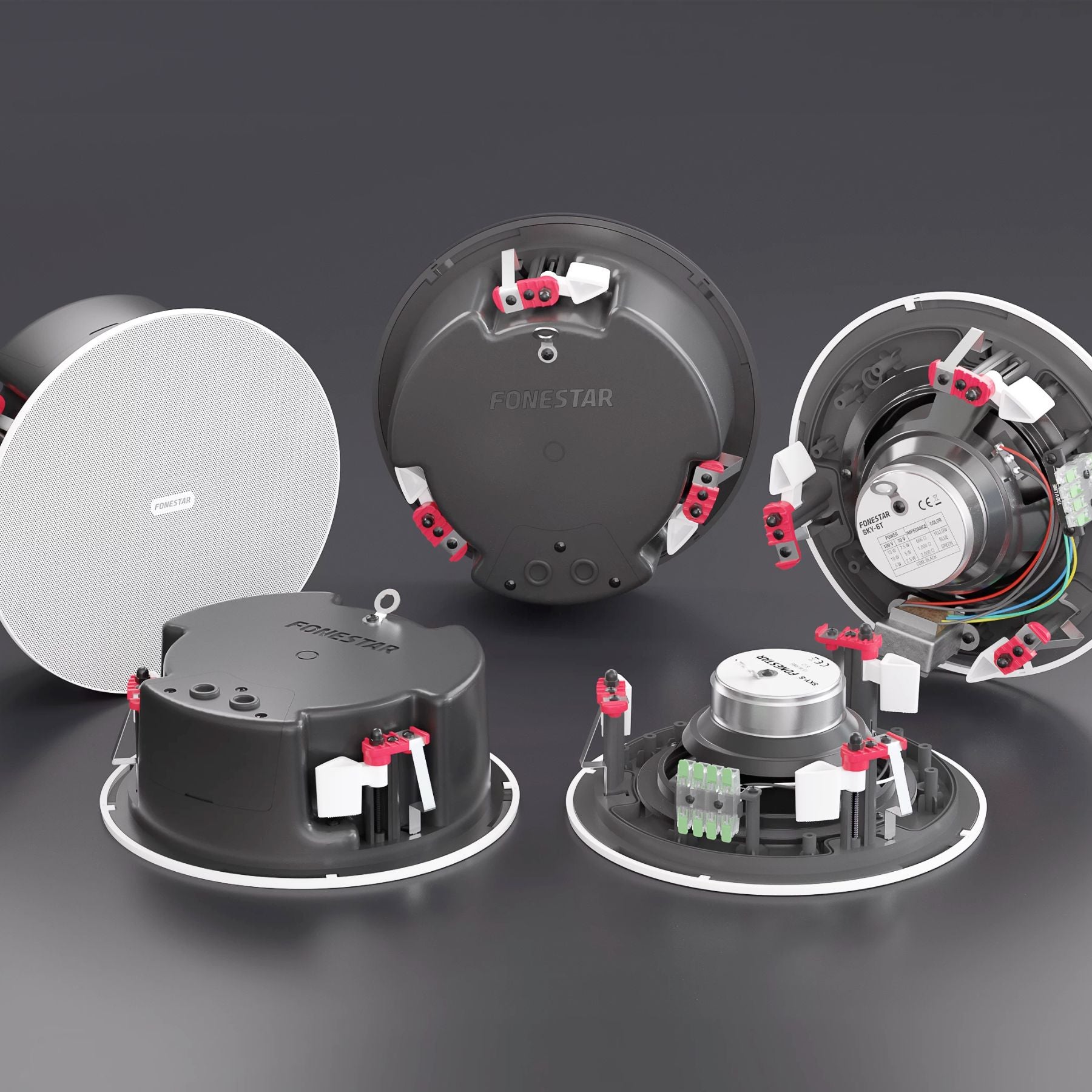 Parlante de techo de linea 100v Fonestar SKY-6T-DOME 6" 20 RMS