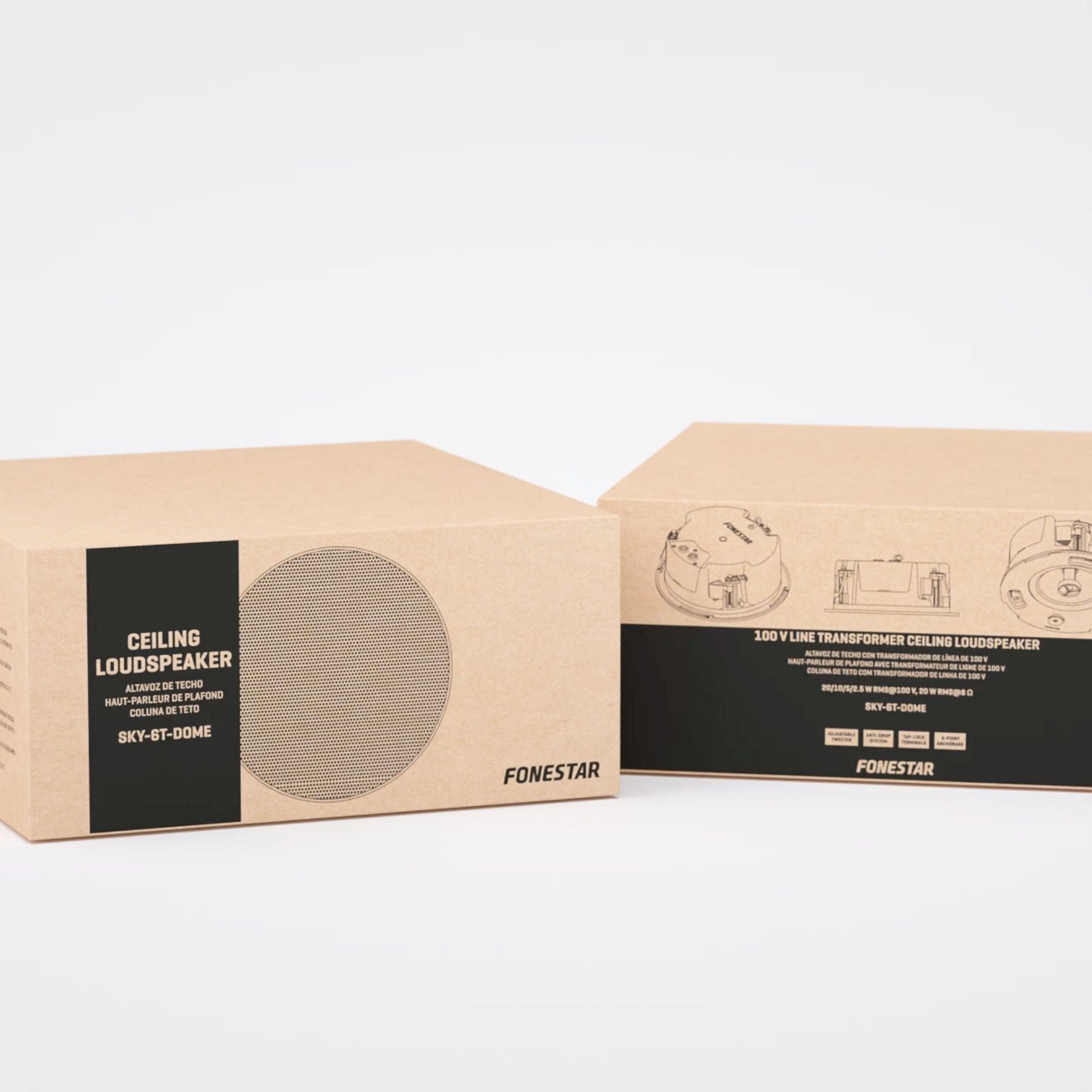 Parlante de techo de linea 100v Fonestar SKY-6T-DOME 6" 20 RMS