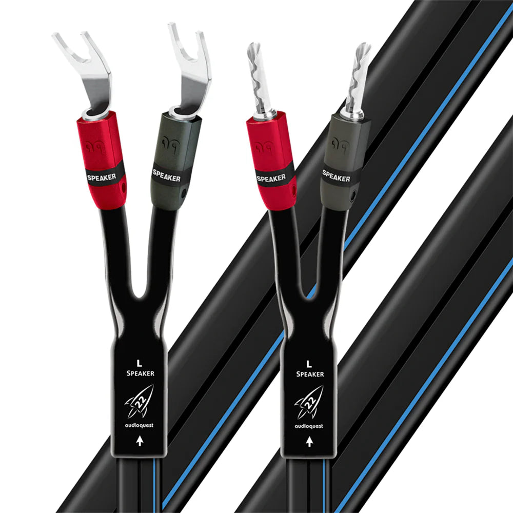 Cable para parlantes por metro Rocket 22 Bi-Cableado - Bi-Amplificado Audioquest Negro cable de parlantes