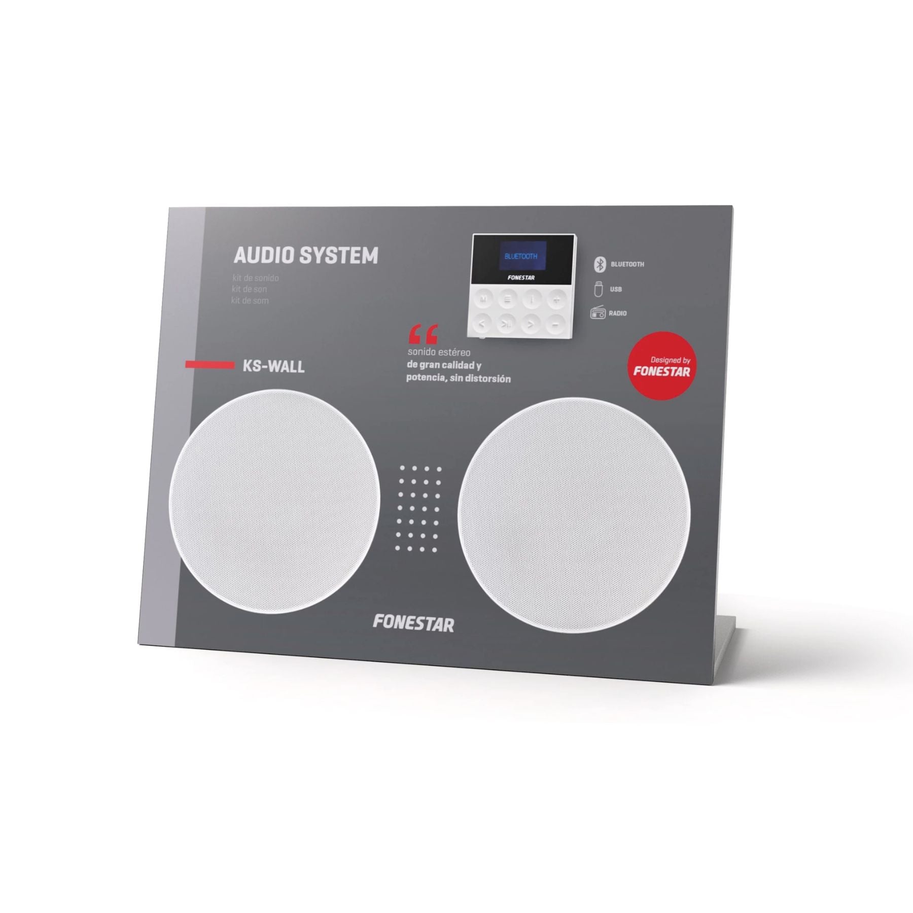 Kit de parlantes de techo con reproductor de pared Fonestar KS-WALL