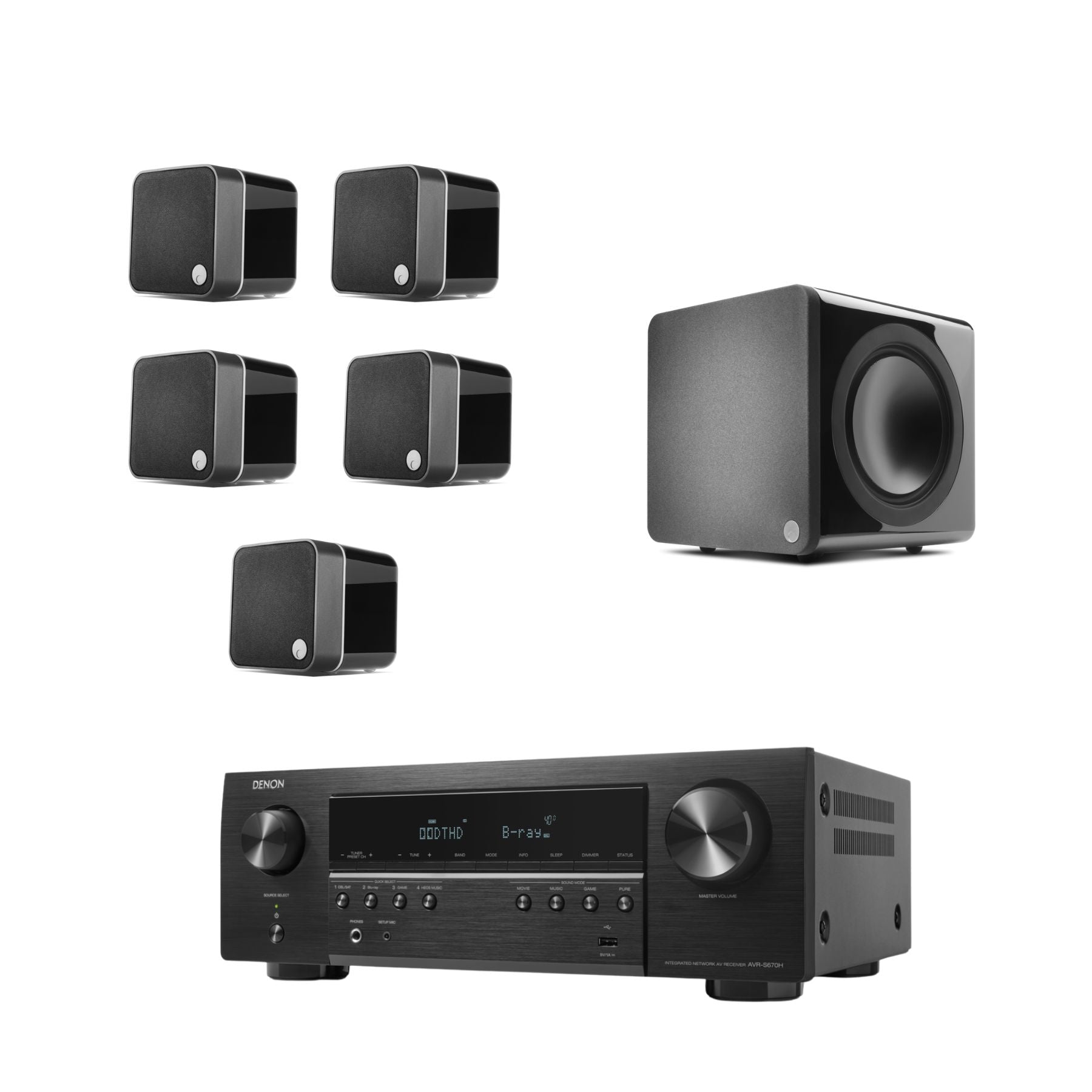 Kit Cine Mix & Match Min12 + Min X201 + Denon AVR-S670H 5.1
