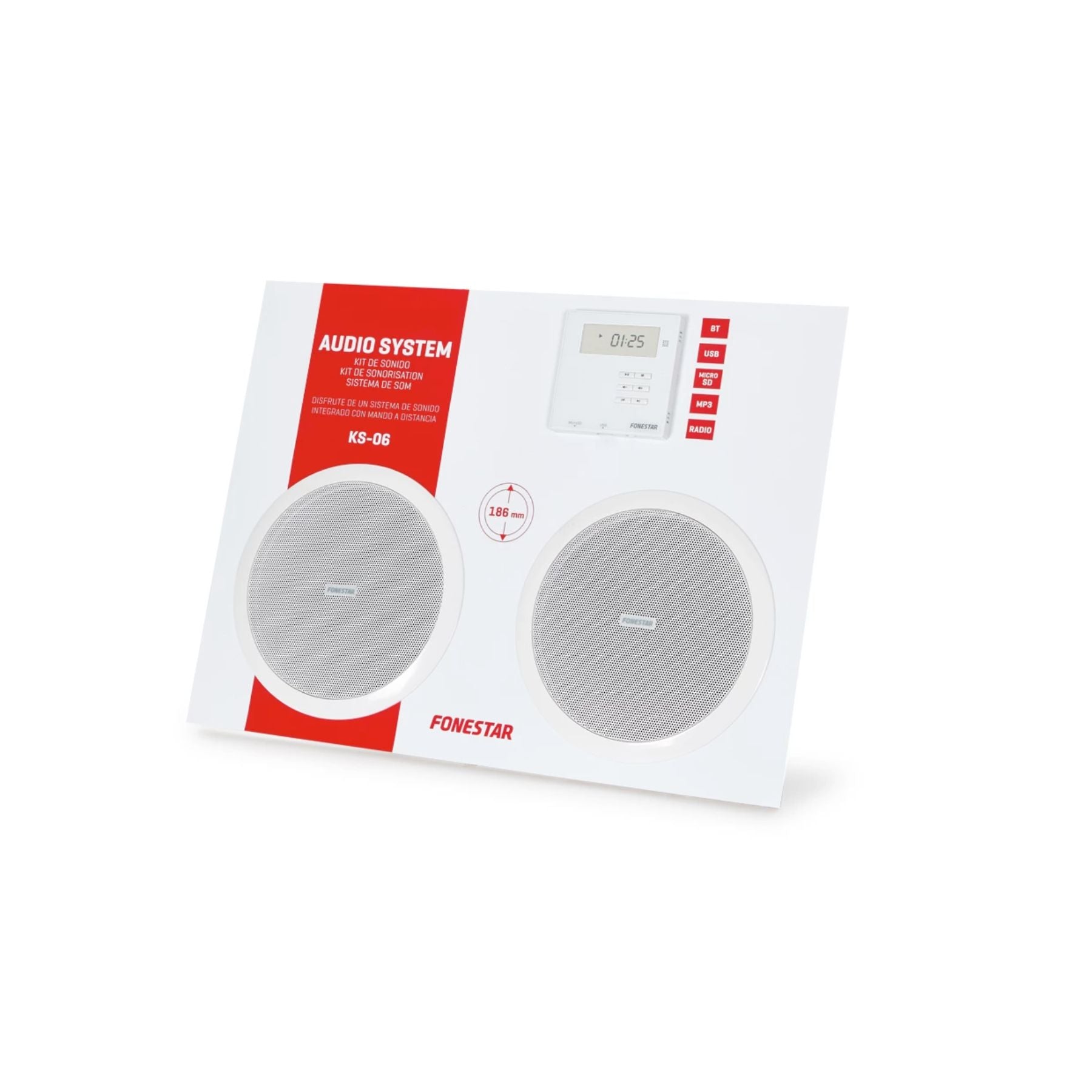 Kit amplificador estéreo compacto y parlantes KS-06 Fonestar