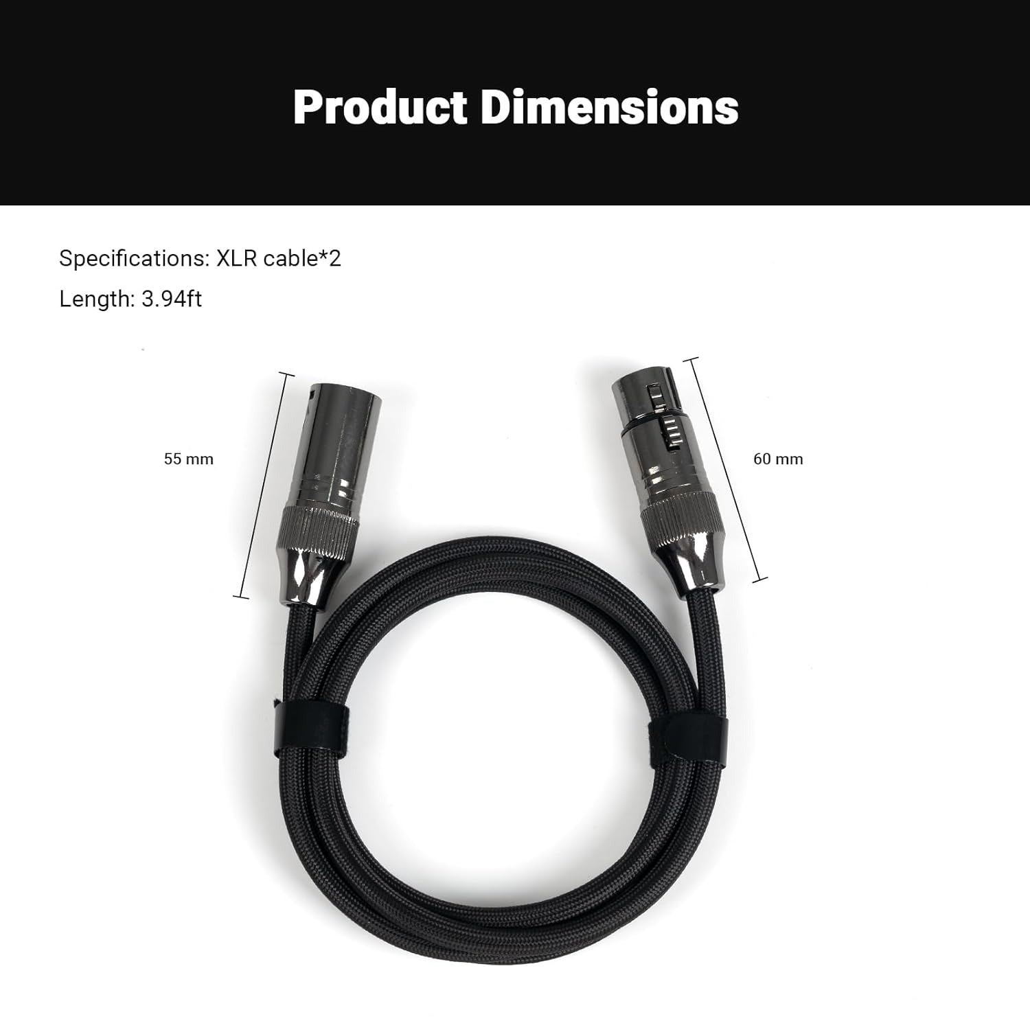 Par de Cables XLR para Sistemas de Audio 1.2m/3.9ft – Fosi Audio