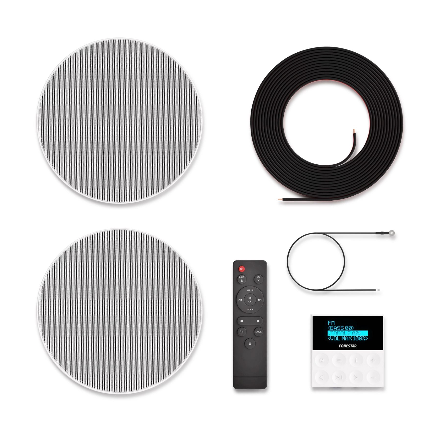 Kit de parlantes de techo con reproductor de pared Fonestar KS-WALL