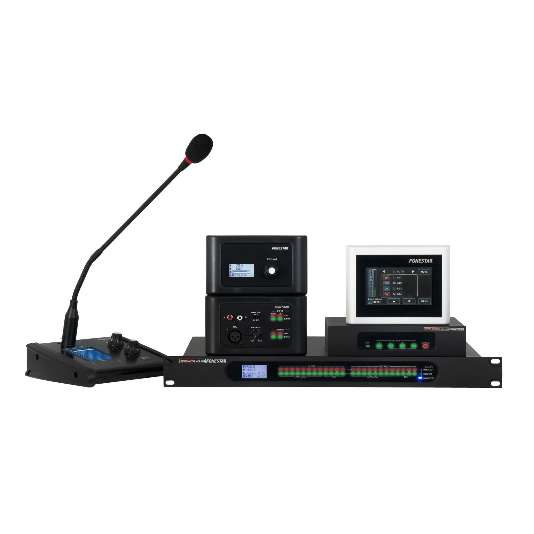 Matriz de audio digital multizona para instalaciones Fonestar MPX-4088