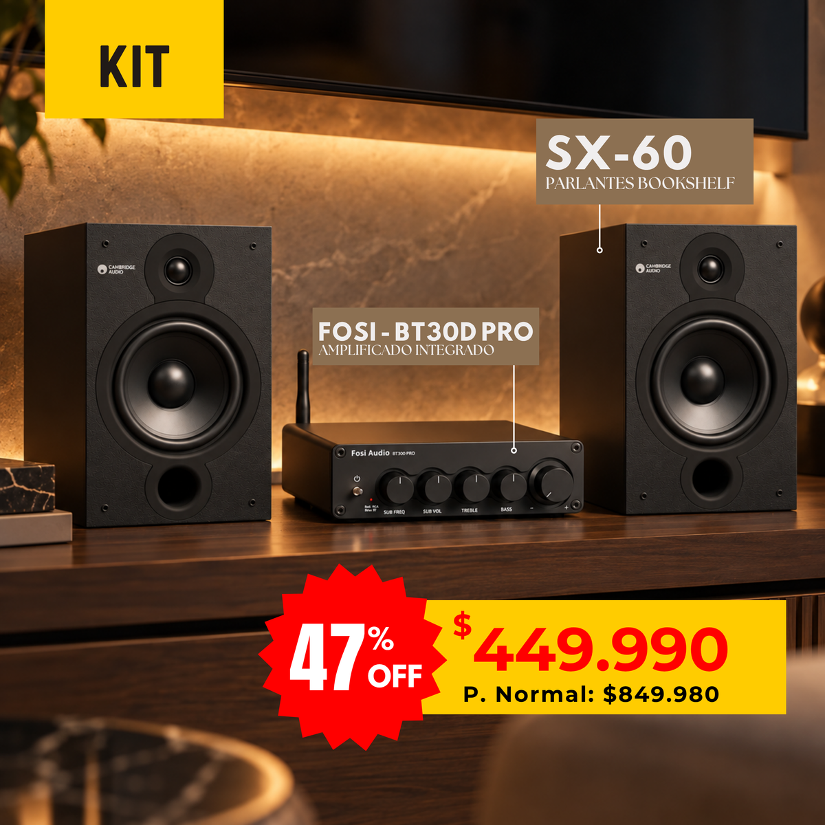 Kit Fosi BT30D Pro + Cambridge SX-60