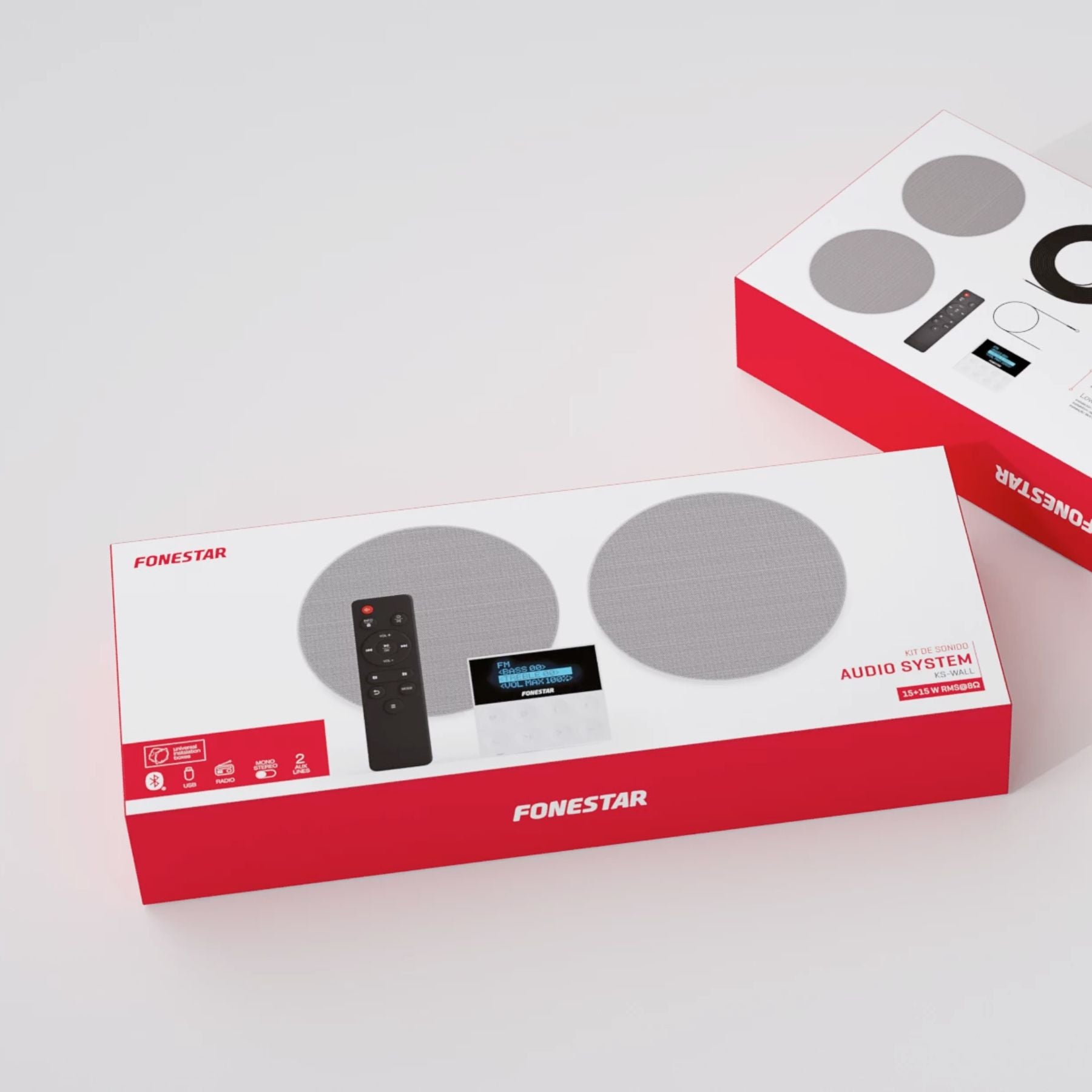 Kit de parlantes de techo con reproductor de pared Fonestar KS-WALL