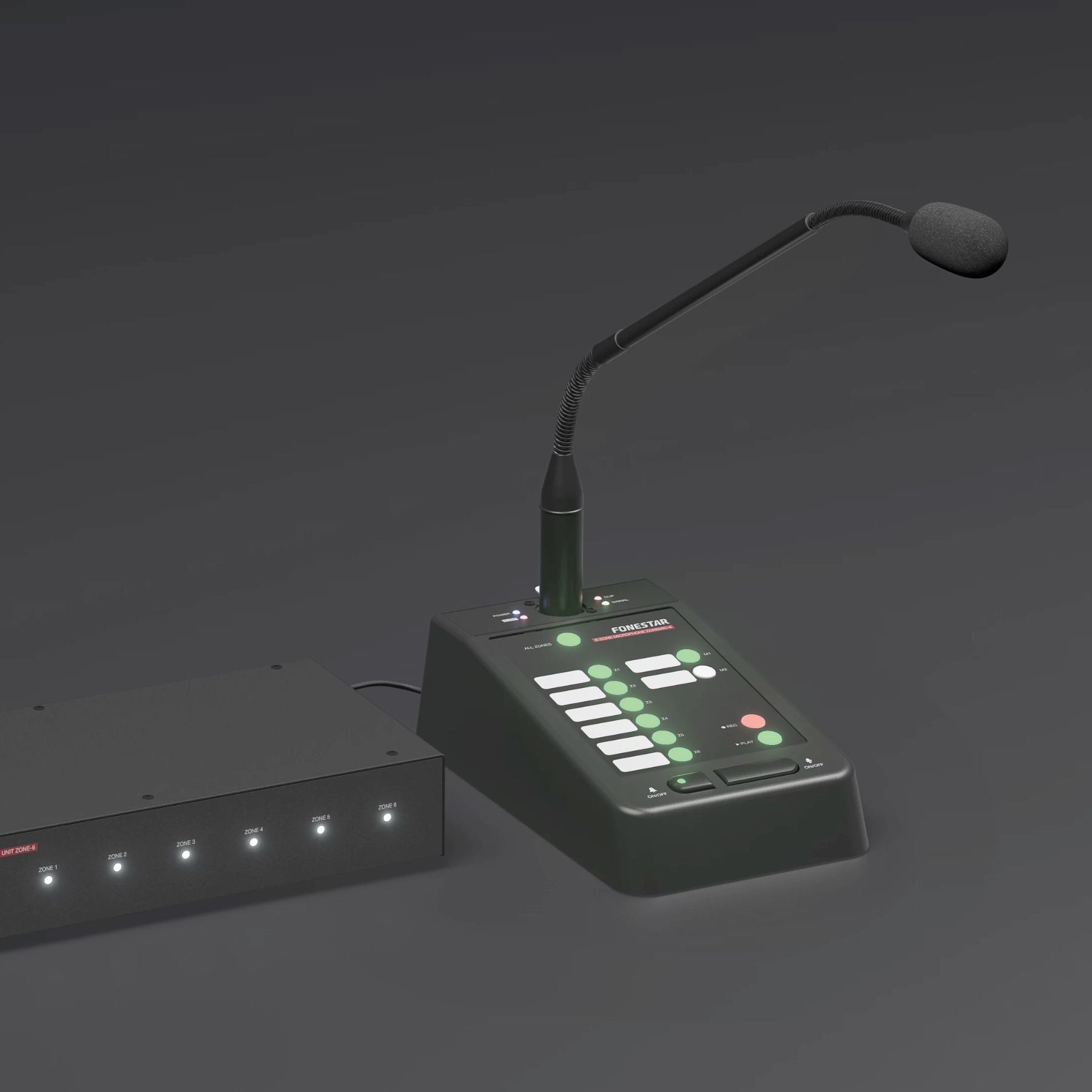 Micrófono de zonas con mensajes grabados ZONEMIC-6 Fonestar