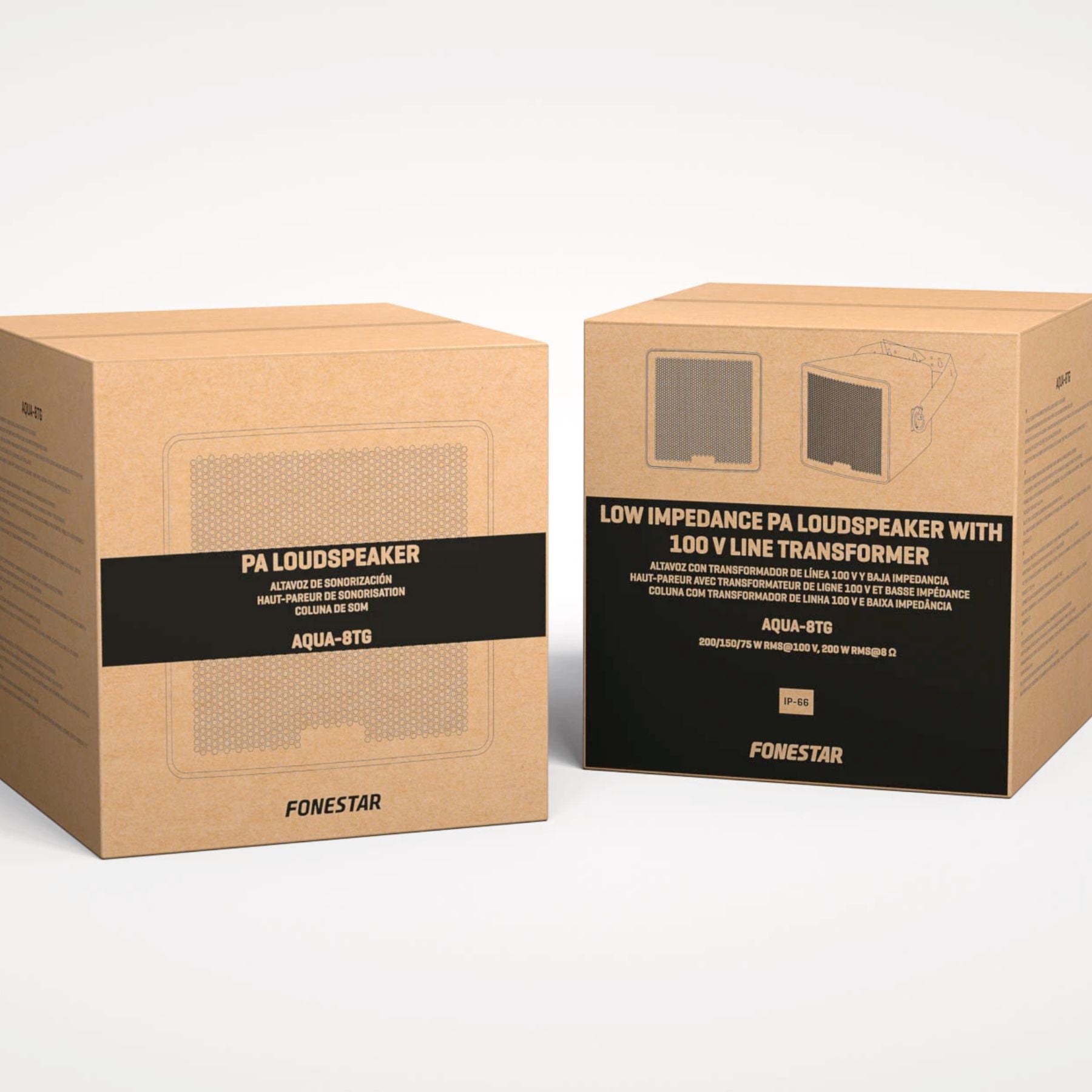 Altavoz de sonorización con transformador de línea 100V Aqua 8TG 200W y baja impedancia Fonestar