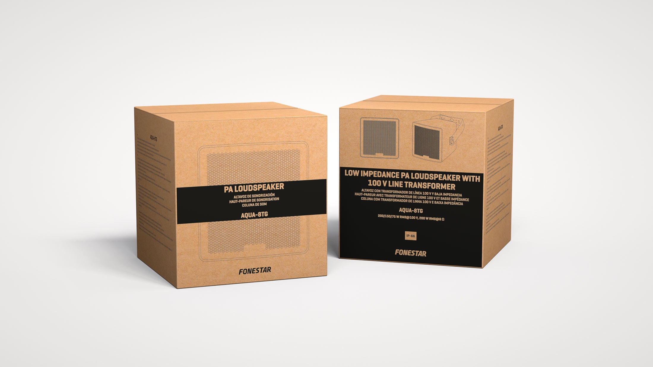 Altavoz de sonorización con transformador de línea 100V Aqua-12TG 300W y baja impedancia Fonestar