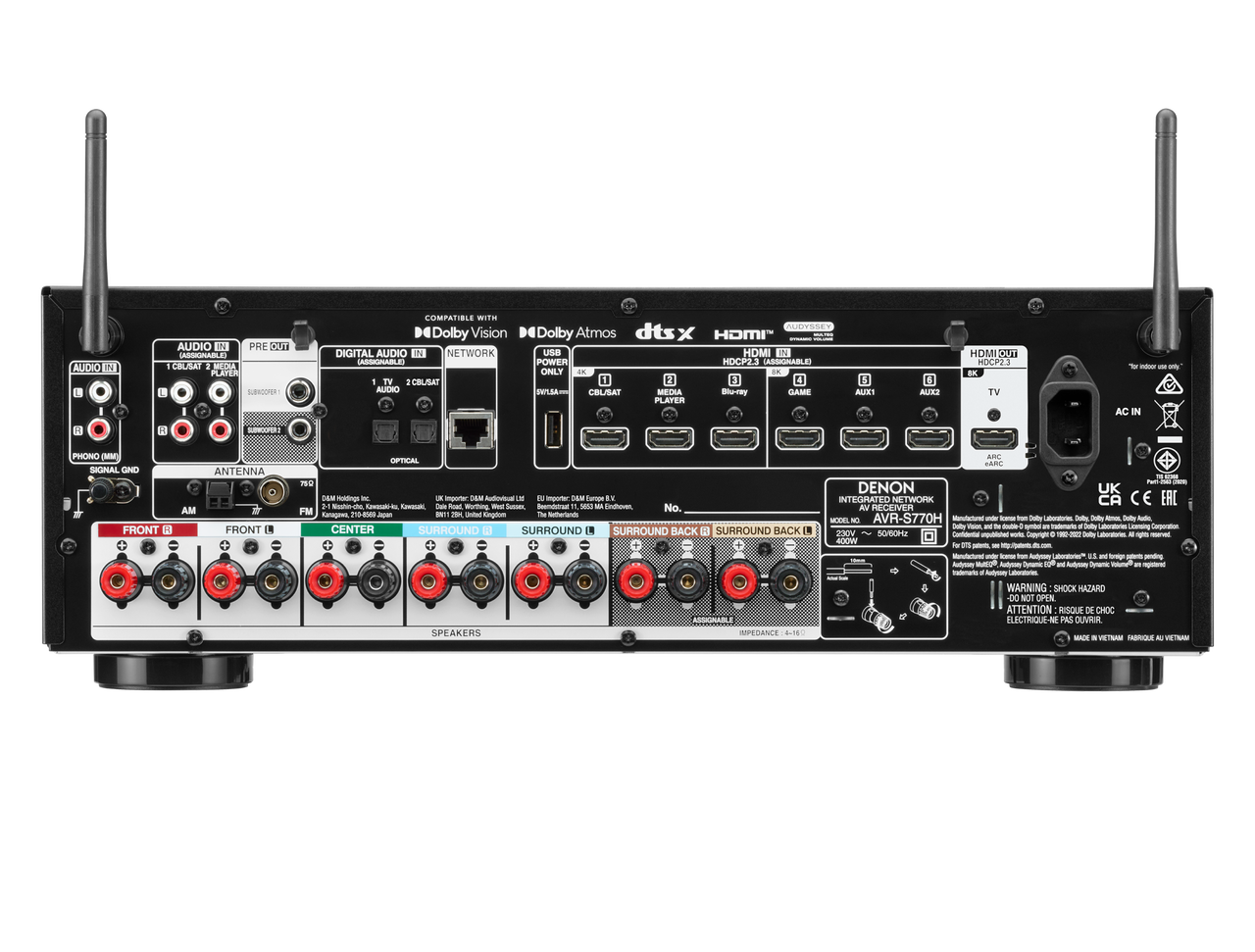 Receiver A/V 7.2ch 8K AVRS770HBK Denon