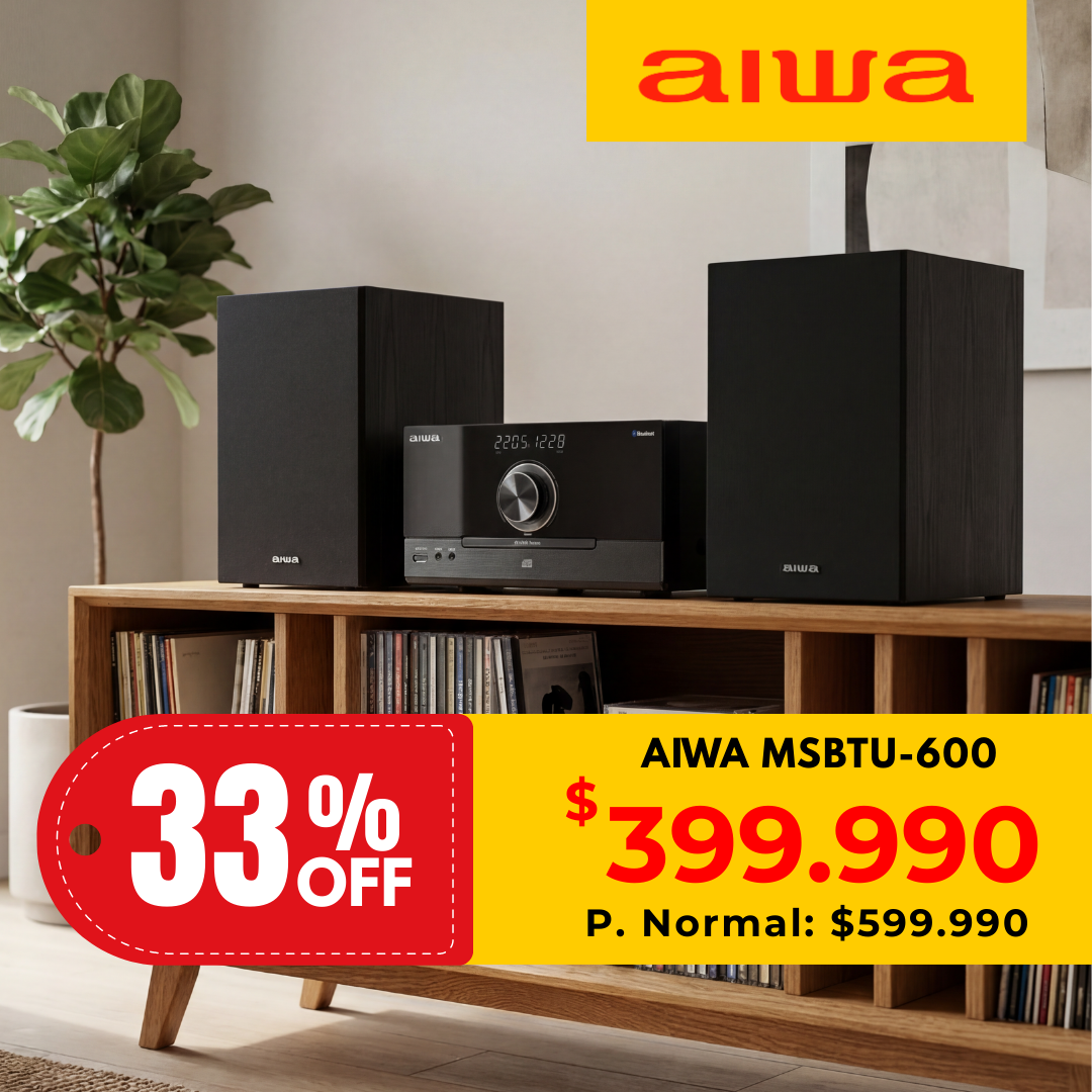 Microcomponente Aiwa MSBTU-600 CD-Player, Bluetooth, FM, MicroSd, USB, Aux,