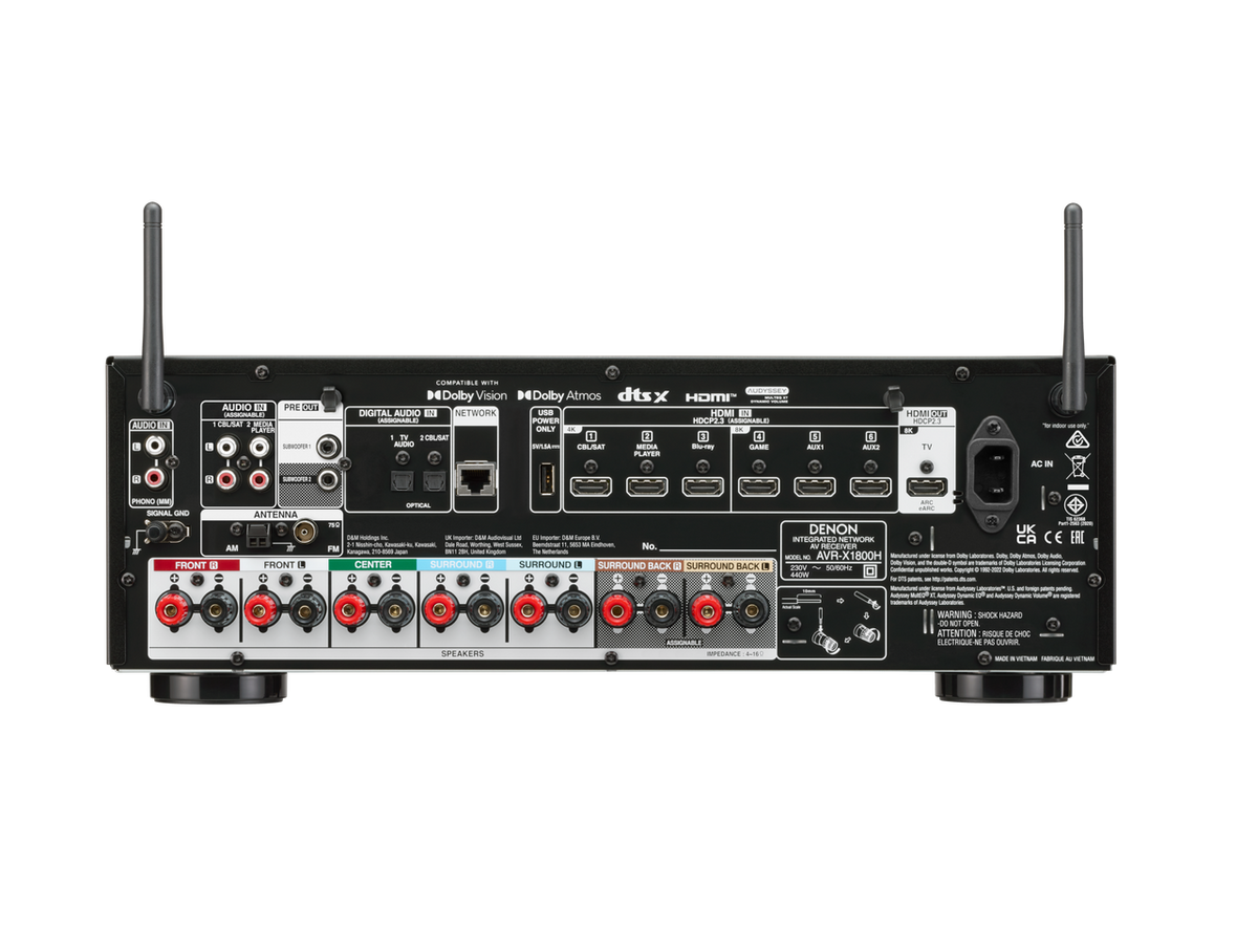 Receiver AV 7.2 CH 8K Denon AVR-X1800HBK
