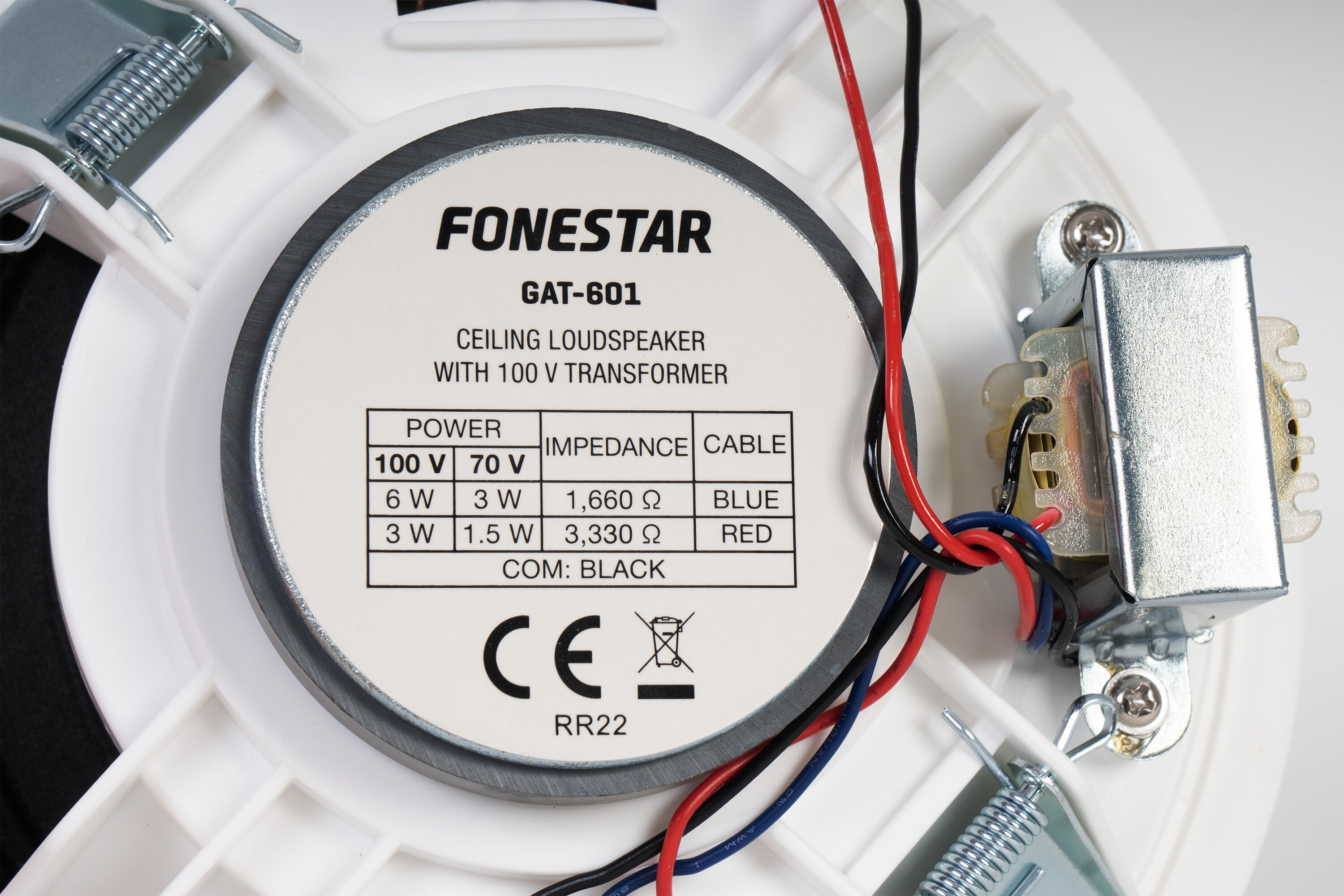 Parlante de techo de linea 100v GAT-601-10 6" 10W Fonestar (Unidad)