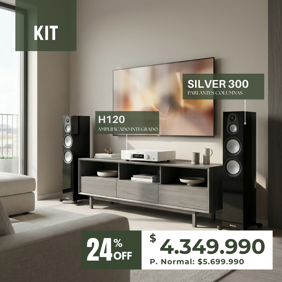 KIT Hegel Amplificador Integrado H120 + Monitor Audio Parlantes Silver 300