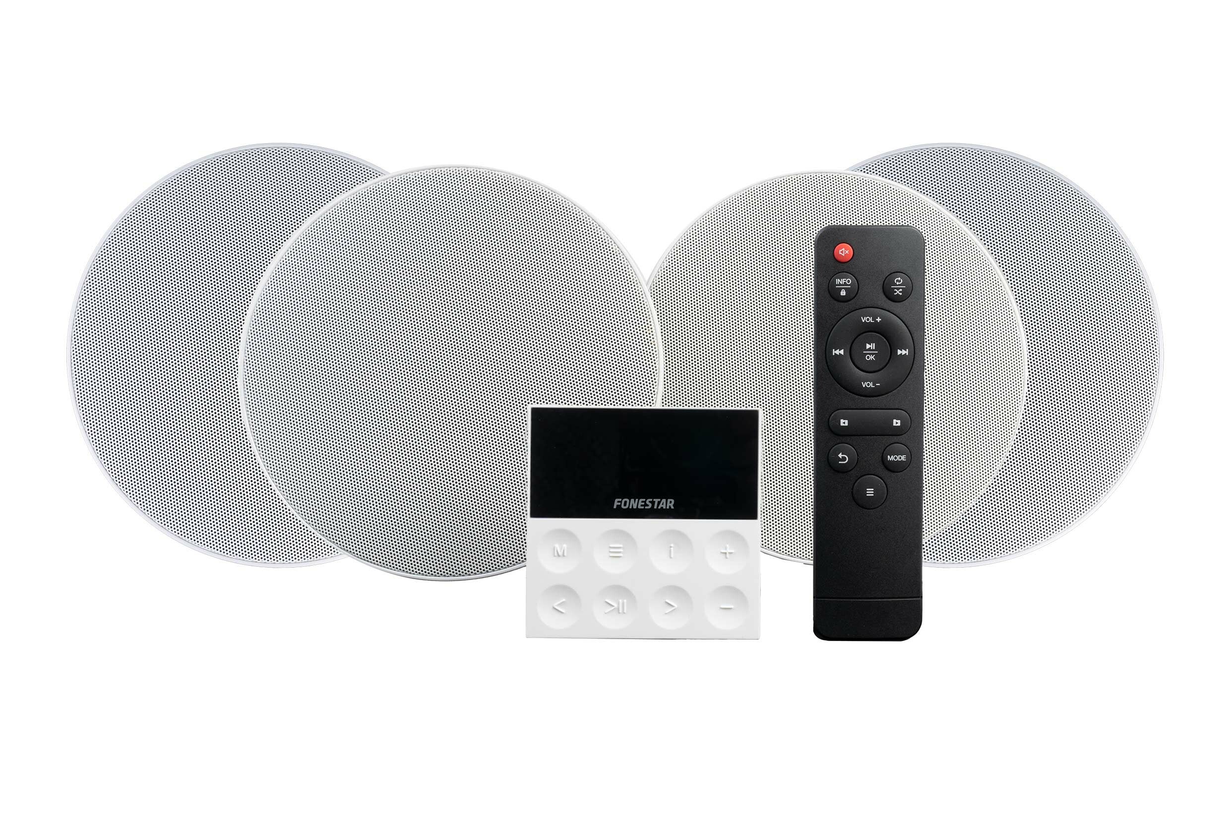 Kit de parlantes de techo con reproductor de pared Fonestar KS-WALL-4 25W