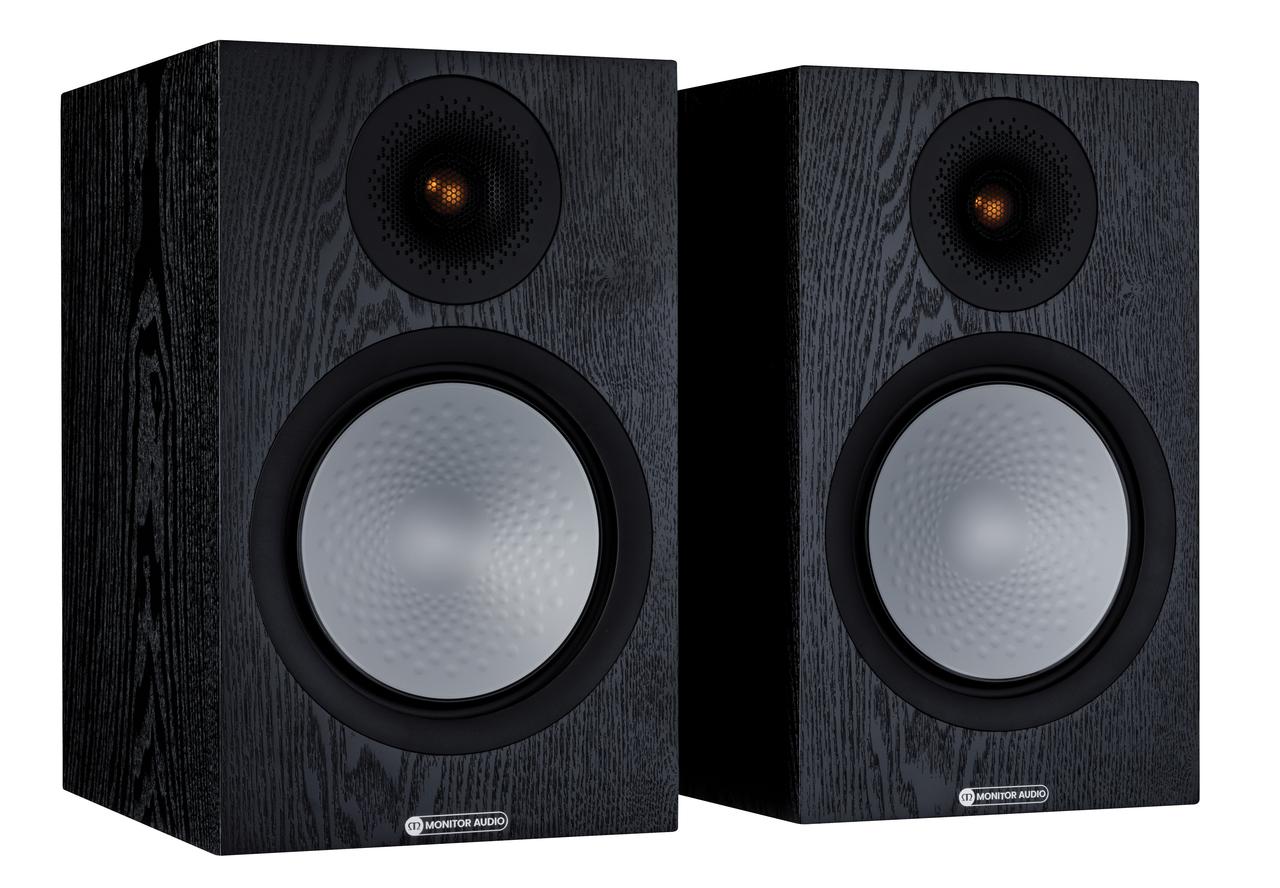 Parlantes Bookshelf Silver 100 Monitor Audio Black Oak