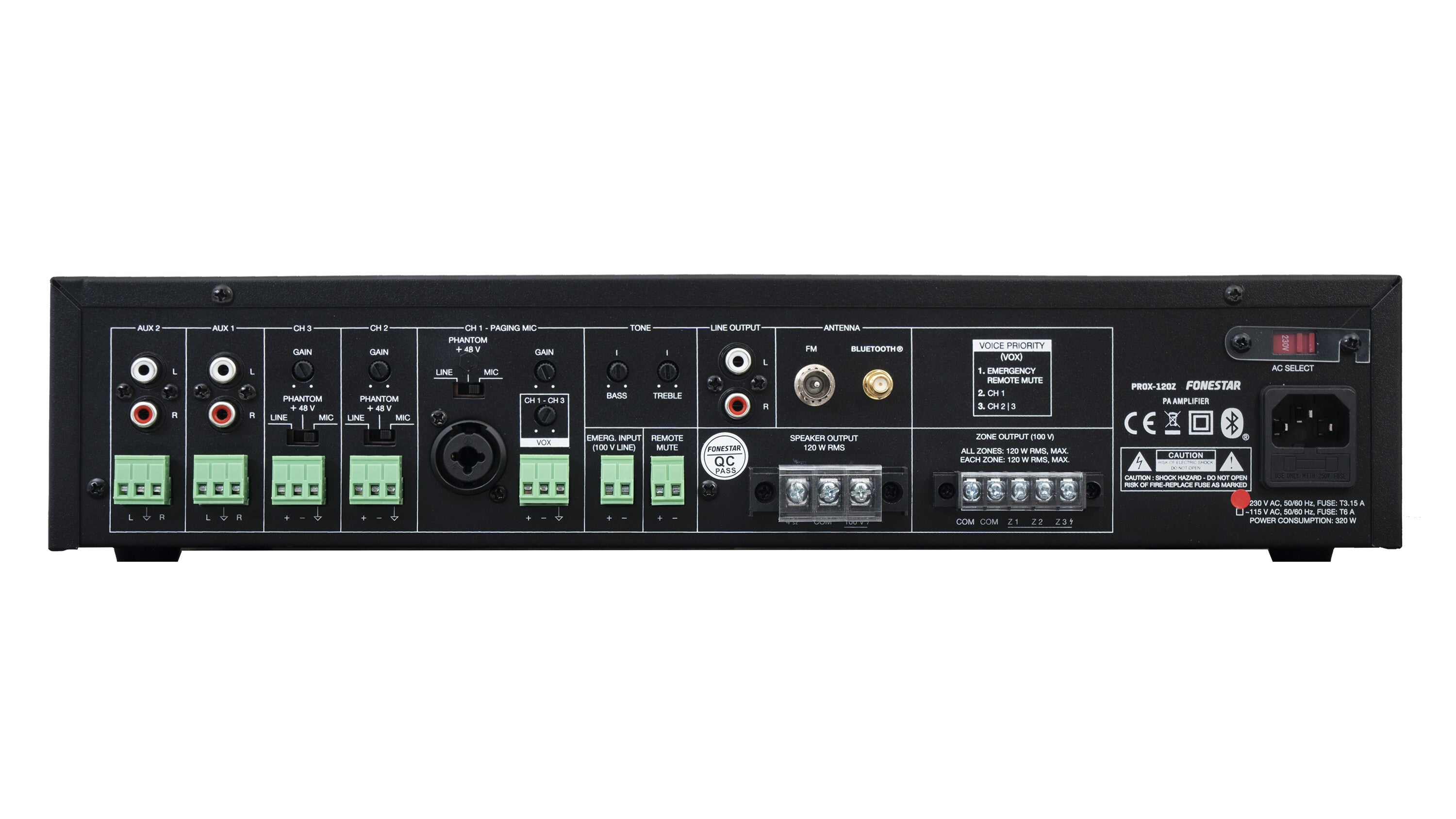 Amplificador Multizona PROX-120Z Fonestar