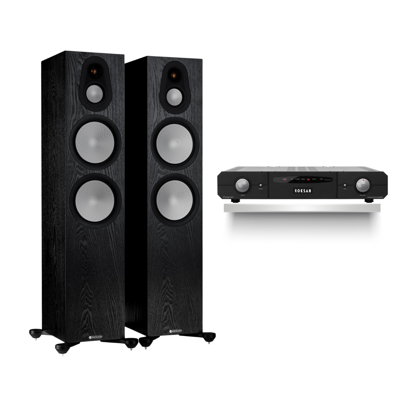 Kit Better Parlantes Columnas Silver 500 7G + Amplificador Integrado Caspian Roksan