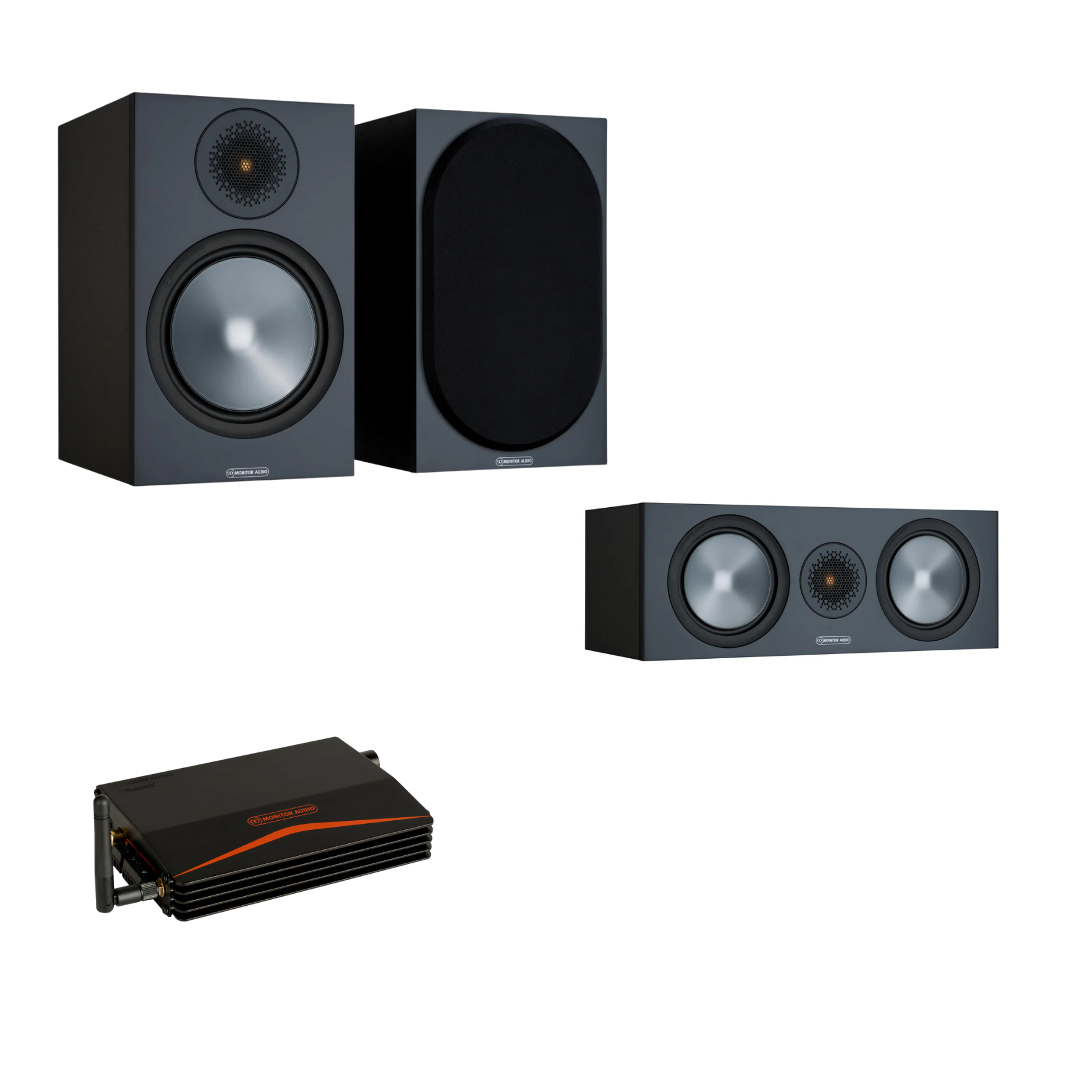 Kit Cine Mix & Match Bronze Monitor Audio + Amplificador IA40-3 Sistema 3.1 Dolby Audio