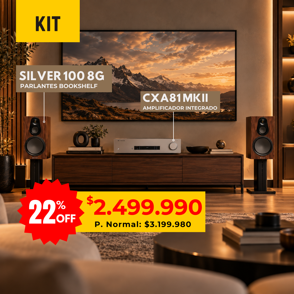 Kit Cambridge CXA81 MKII + Monitor Audio Silver 100 8G