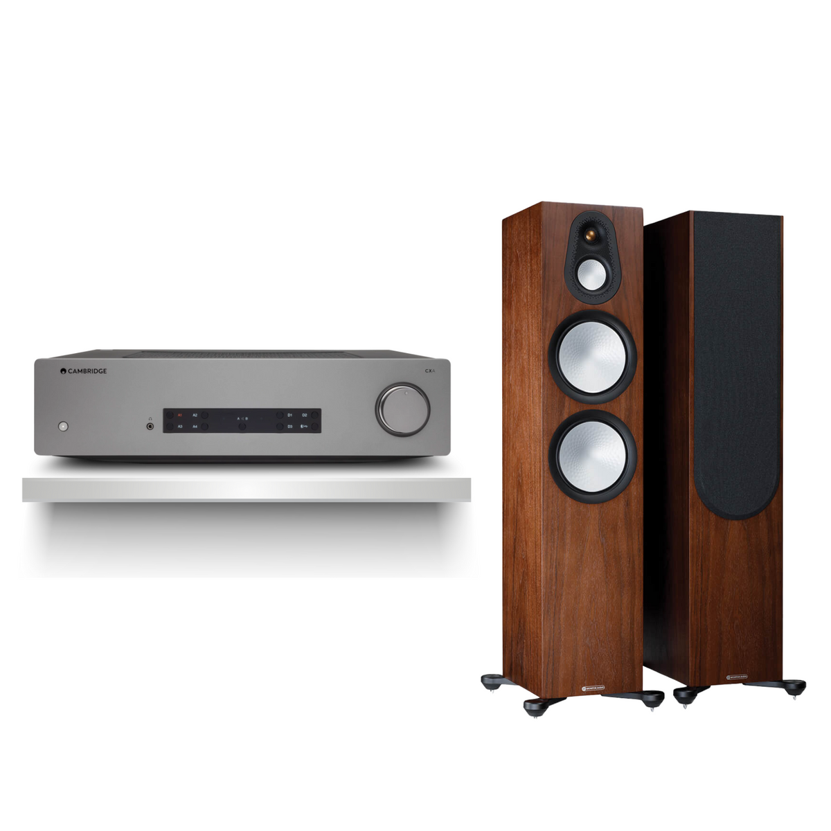 Kit Best Parlantes Columna Silver 500 + Amplificador Integrado CXA81 MKII Cambridge Audio - Negro