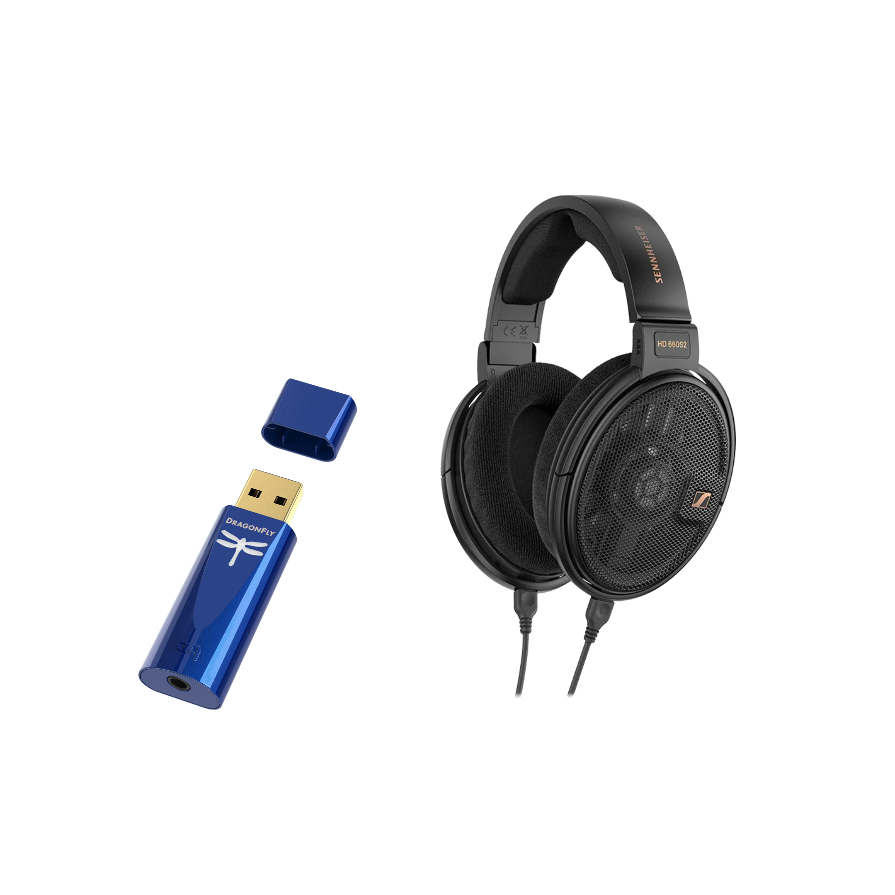 Audífonos HD660s Sennheiser + DAC USB DragonFly Cobalt para Audífonos AudioQuest