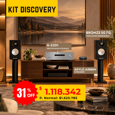 Kit Discovery Estéreo Yamaha A-S201 + Monitor Audio Bronze 50 7G + Arylic AirMini