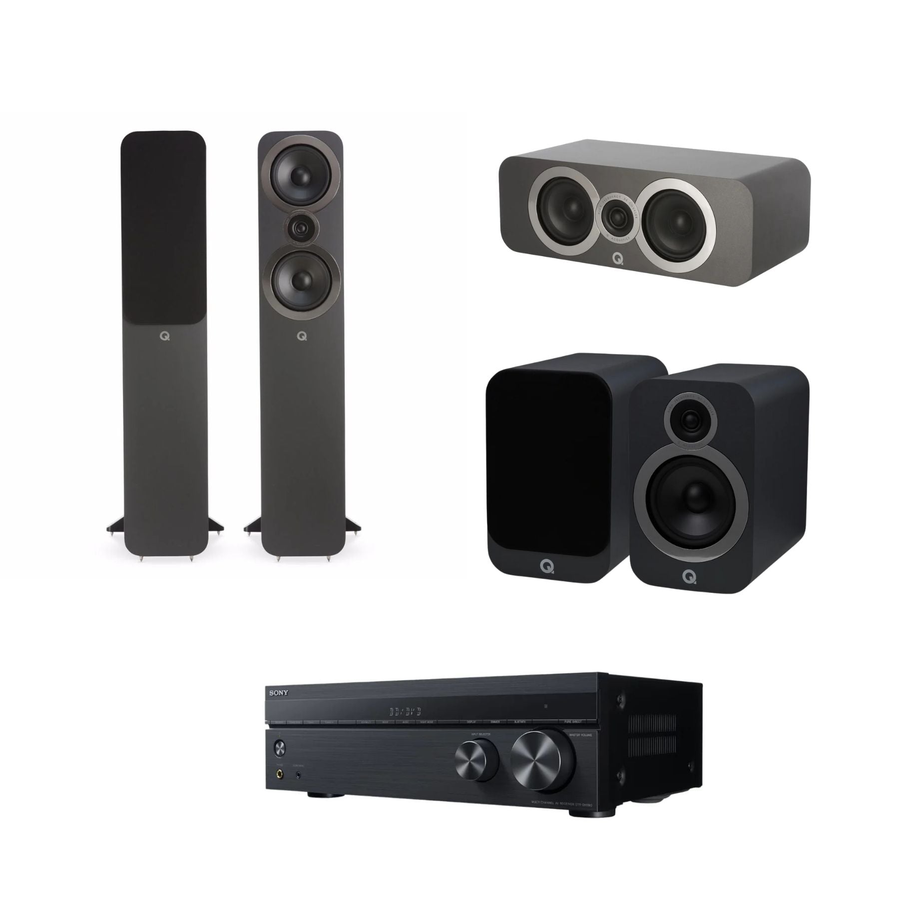Kit Cine Mix & Match QAcoustics 3050i + 3030i + Min X201 + Denon AVR-S670H 5.1