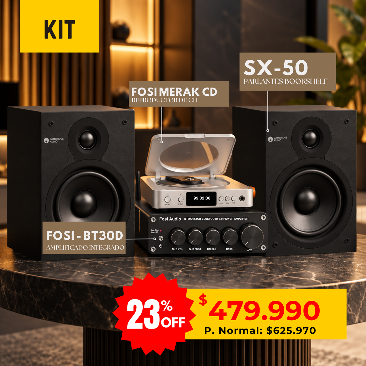 Kit Fosi Merak (CD) + FOSI BT30D + Cambridge SX-50