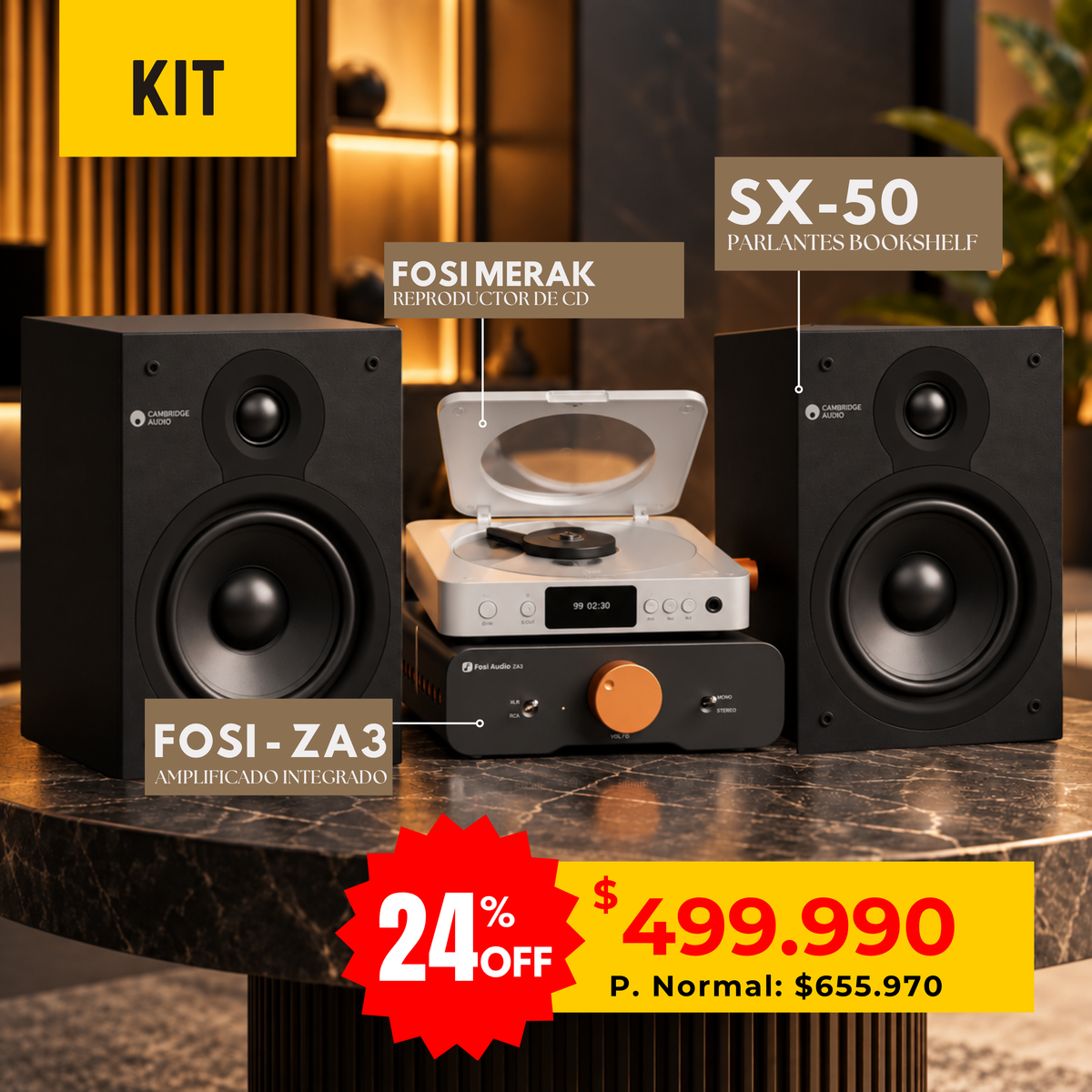 Kit Fosi Merak (CD) + FOSI ZA3 + Cambridge SX-50