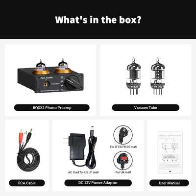 Preamplificador A Tubo MM Phono HiFi para Tornamesas – Fosi Audio Box X2