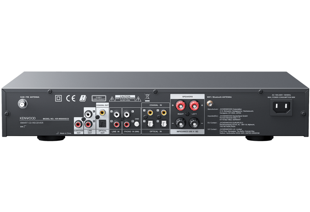Kenwood Amplificador Streaming con CD, Radio y WiFi KR-W8000SCD-B