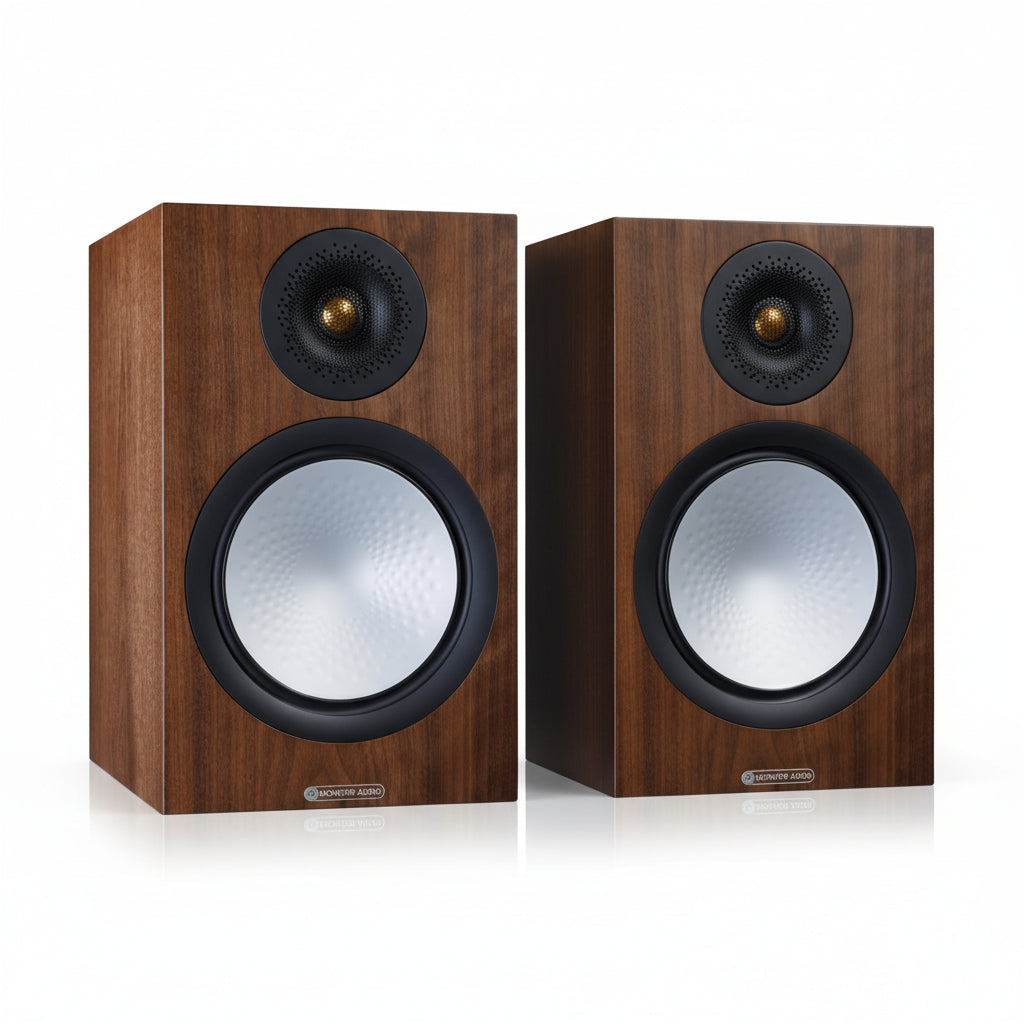 Parlantes Bookshelf Silver 100 Monitor Audio Walnut