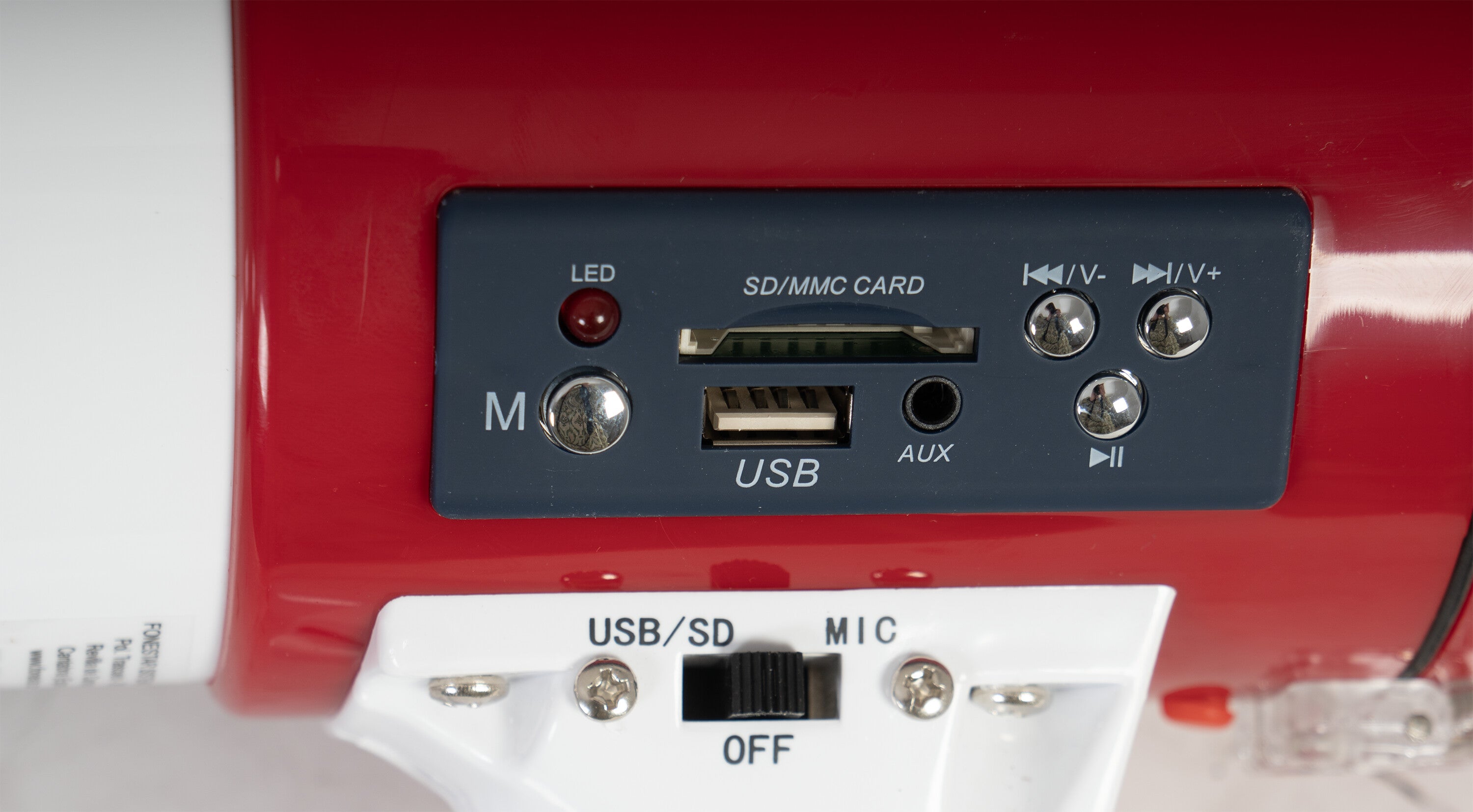 Megafono con sirena, Reproductor USB/SD, Grabador y microfono de mano 25W Fonestar MF-600SGU