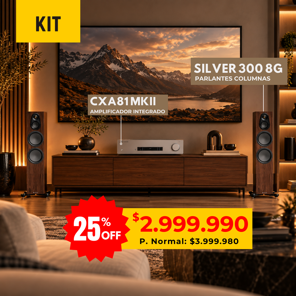 Kit Cambridge CXA81 MKII + Monitor Audio Silver 300 8G