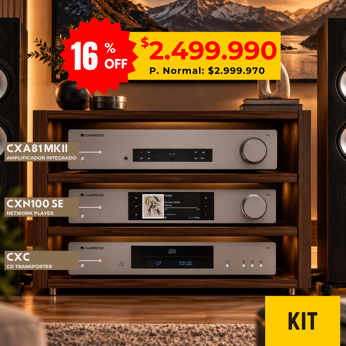 Kit CX Signature: CXA81 MKII + CXN100 SE + CXC Cambridge Audio