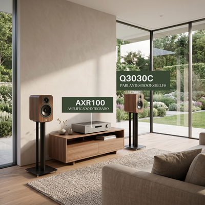 Kit Parlantes Bookshelf Q Acoustics 3030c + Cambridge Audio AXR100