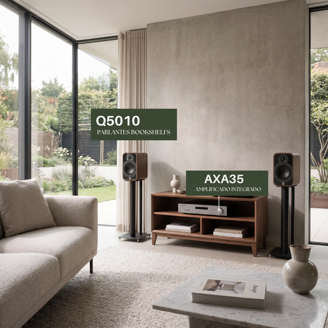 Kit Parlantes Bookshelf Q Acoustics 5010 + Cambridge Audio AXA35