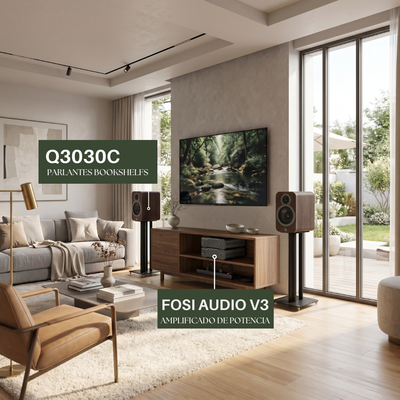 Kit Parlantes Bookshelf Q Acoustics 3030c + Fosi Audio V3 (2)