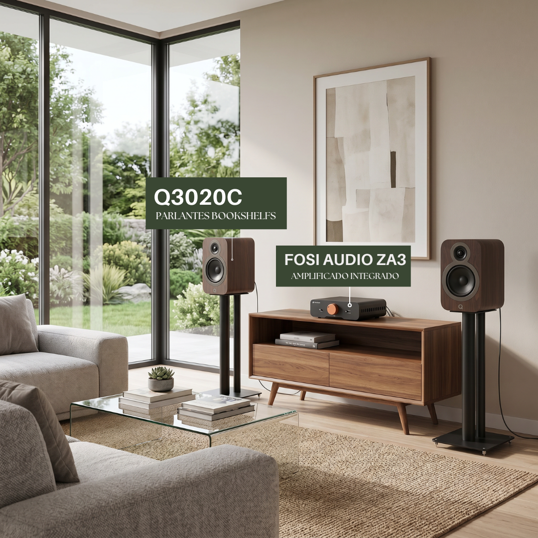 Kit Amplificador Integrado Fosi ZA3 + Parlantes Bookshelf Q 3020c Q Acoustics