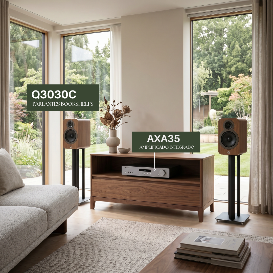 Kit Parlantes Bookshelf Q Acoustics 3030c + Cambridge Audio AXA35