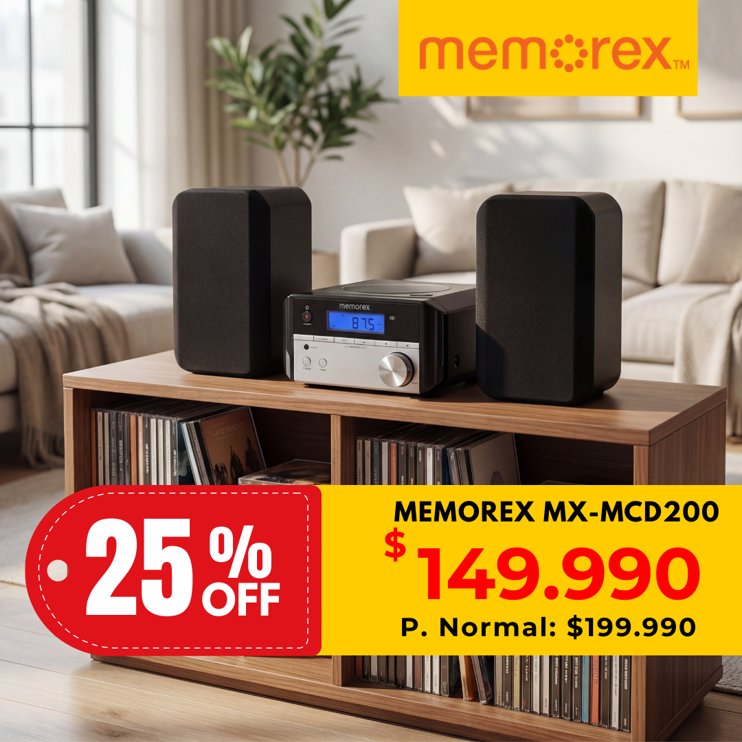 Microcomponente Memorex MX-MCD200 CD-Player, Bluetooth, AM/FM