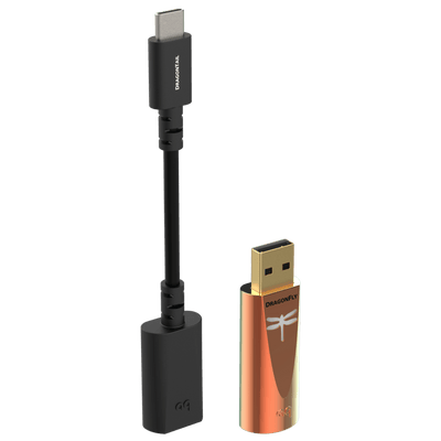 AudioQuest DragonFly Copper con adaptador DragonTail USB-A a USB-C