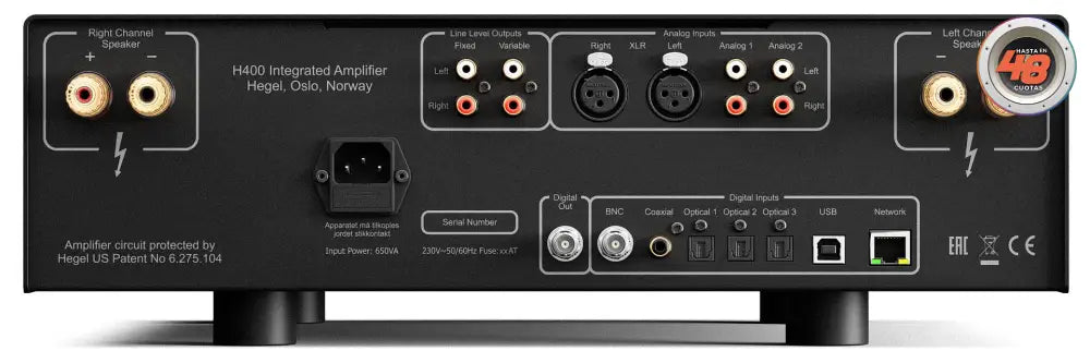 H400 Amplificador Integrado Con Streaming Hegel