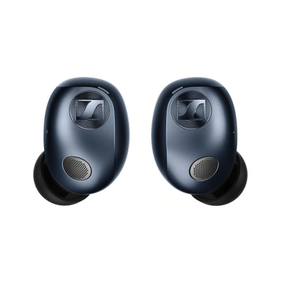 Sennheiser MOMENTUM True Wireless 5 Denim: auriculares vistos de frente