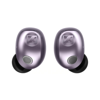 Sennheiser MOMENTUM True Wireless 5 Lavender: auriculares vistos de frente